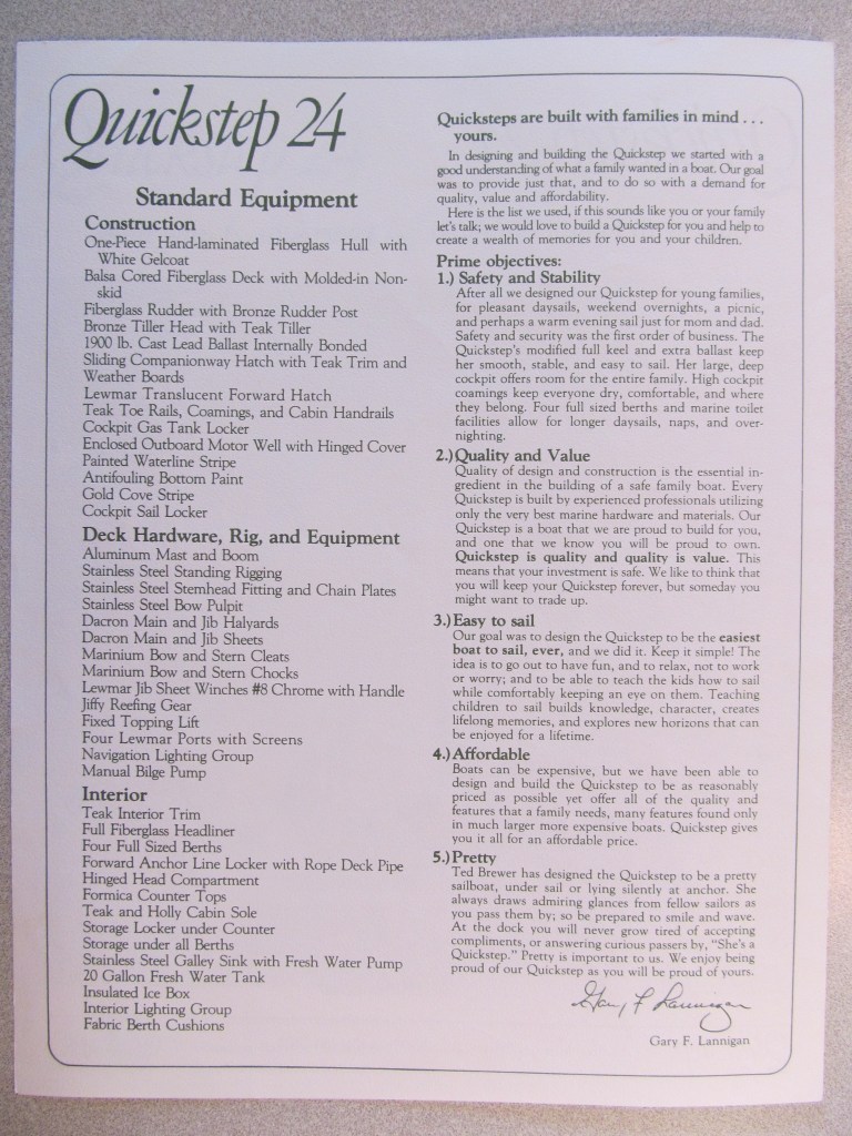 Brochures | Quickstep Owners' Group