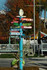 Egg Harbor's signature Milepost.